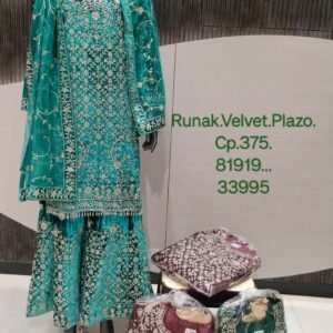 RUNAK.VELVET.PLAZO.CP.375. BARCODE-81919